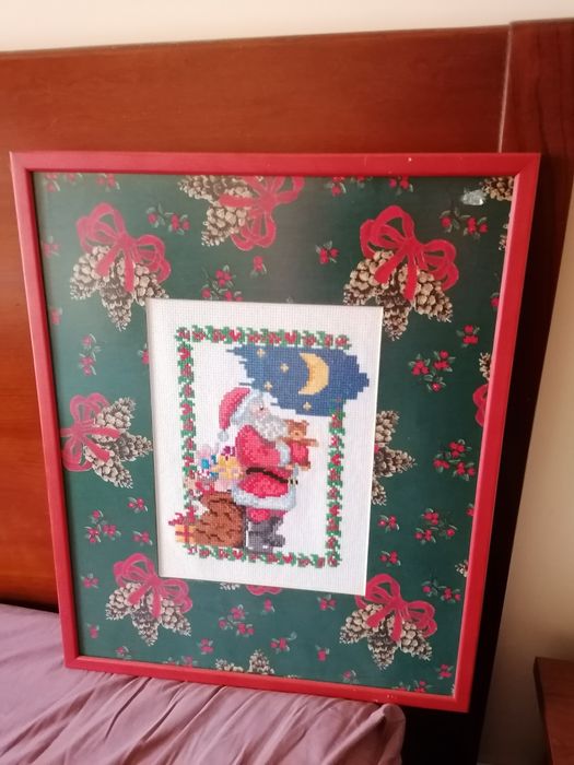 Quadro bordado. De Natal