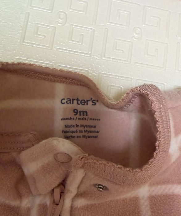 дитячі флісові теплі чоловічки  Carter’s костюми ромпери, на 6-9