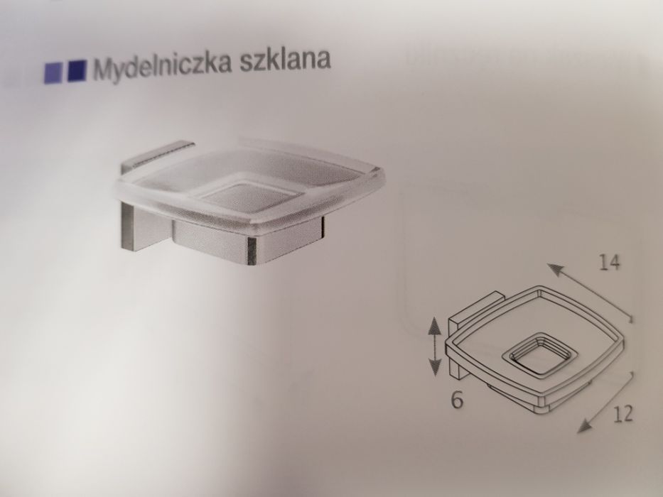 Mydelniczka szkło+ mosiądz