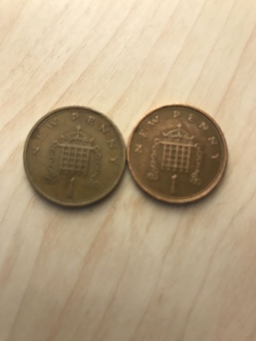 Редкая монета New penny 1971,1980 год 2 шт
