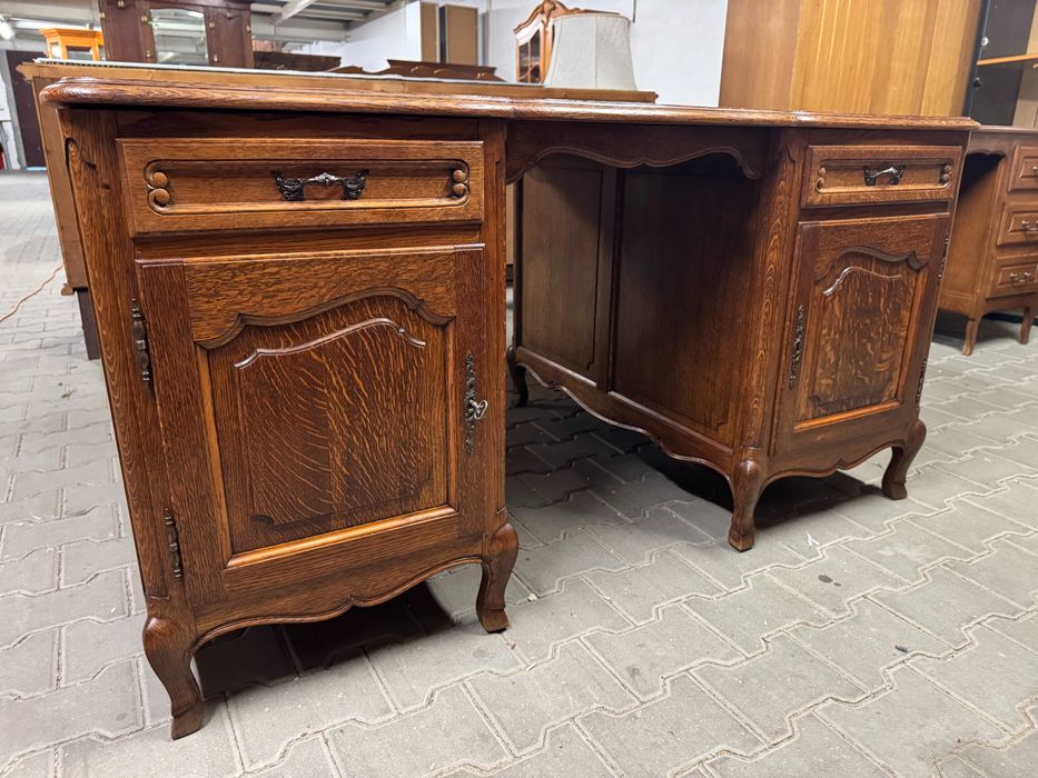 Biurko dwustronne Ludwik biurko gabinetowe biurko drewniane dąb