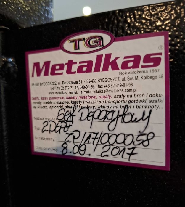 Sejf wrzutowy Metalkas