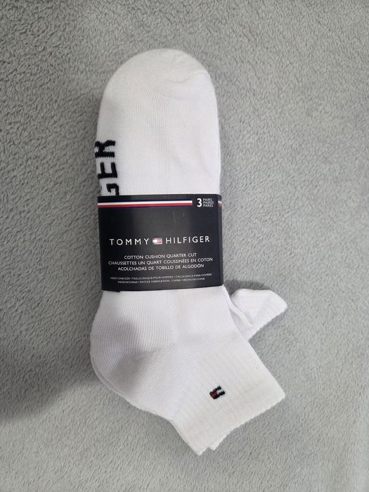 Tommy Hilfiger – skarpetki męskie 3-pak | białe r.40-46