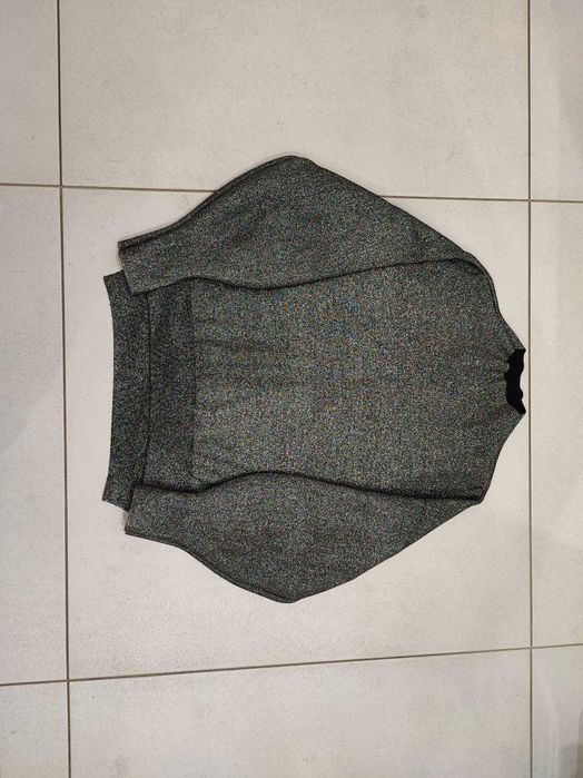 Bluza sweter H&M srebrna nitka S M L golf