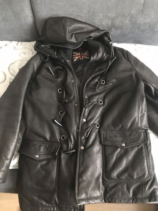 Английский Кожаный премиум пуховик Allan Clark 50—52, XL