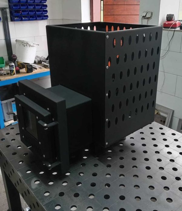 Piec tunelowy do sauny opalany drewnem, zewnętrzny 8-20m3