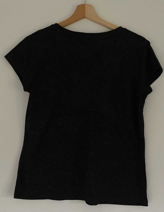 Top Secret t-shirt czarny ze srebrną nitką super w idealnym stanie S