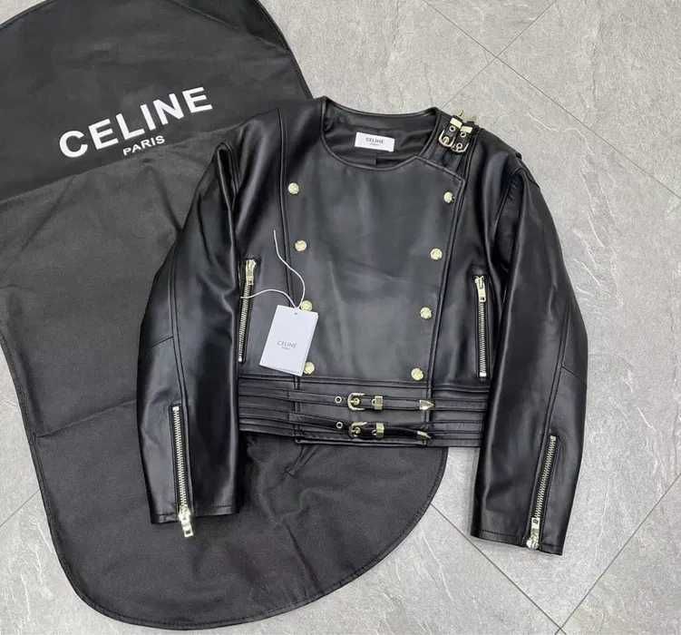 Celine skóra naturalna kurtka biker Jacke piękna VIP
