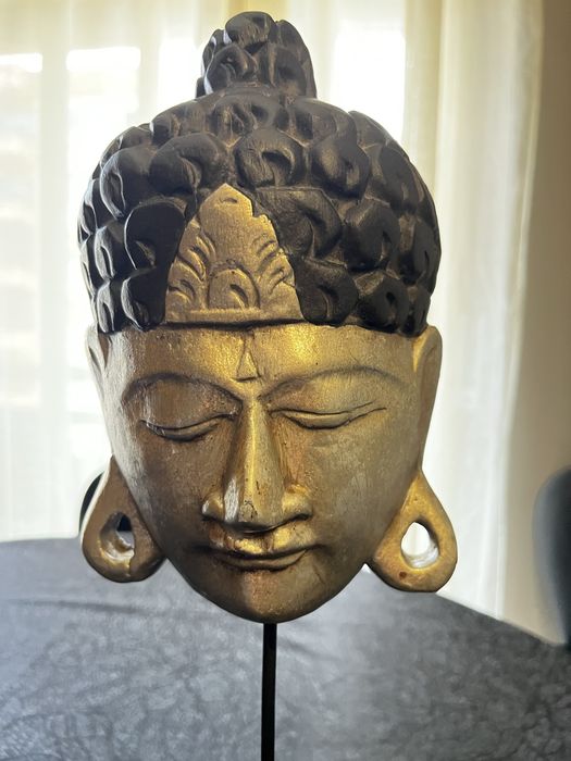 Par de cabeças de Buda decorativas estilo balinês/oriental