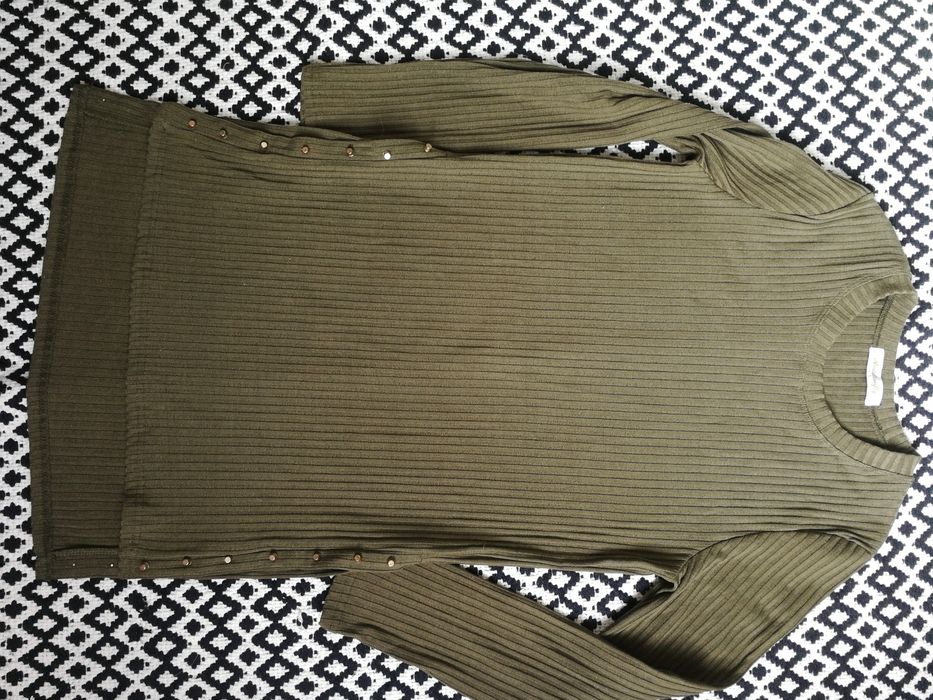 Tunika rozcięcia dżety ćwieki khaki