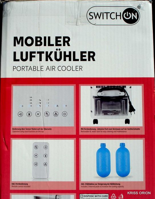 Klimatyzer - SWITCH ON - Przenośny Klimatyzer - Pilot - 65W - NOWY