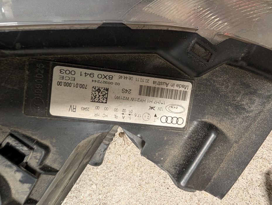 Óticas Audi A1 versão ano 2011