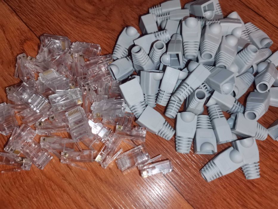 100 изолирующих колпачков для коннекторов RJ45 интернет кабеля