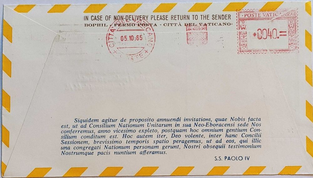 Watykan poczta lotnicza 1965