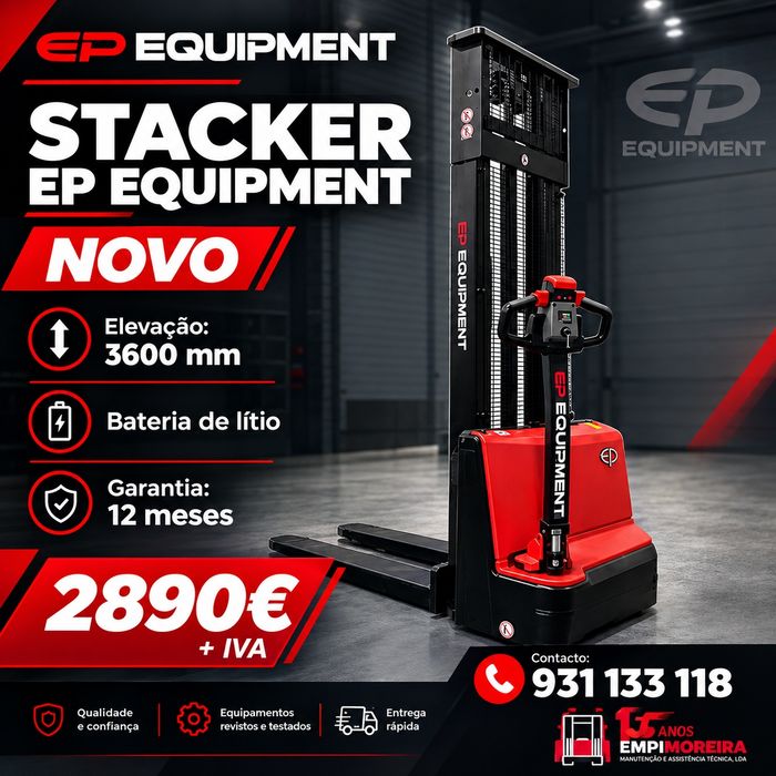 Empilhador / Porta Paletes / Stacker EP 1500kg  ,Elev. 3,60 MT  , Bat.Litio , Novo 2890€+IVA