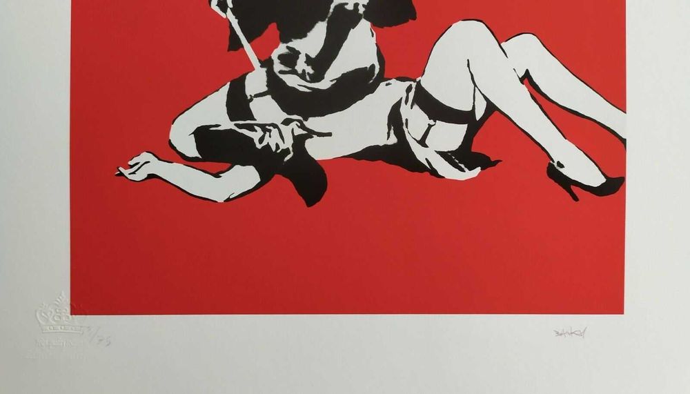 Banksy reprodukcja grafika Królowa Victoria certyfikat podpis