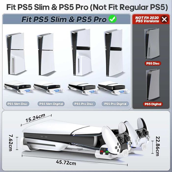 Podstawka chłodząca PS5 Slim Pro pozioma ładowarka padów 939
