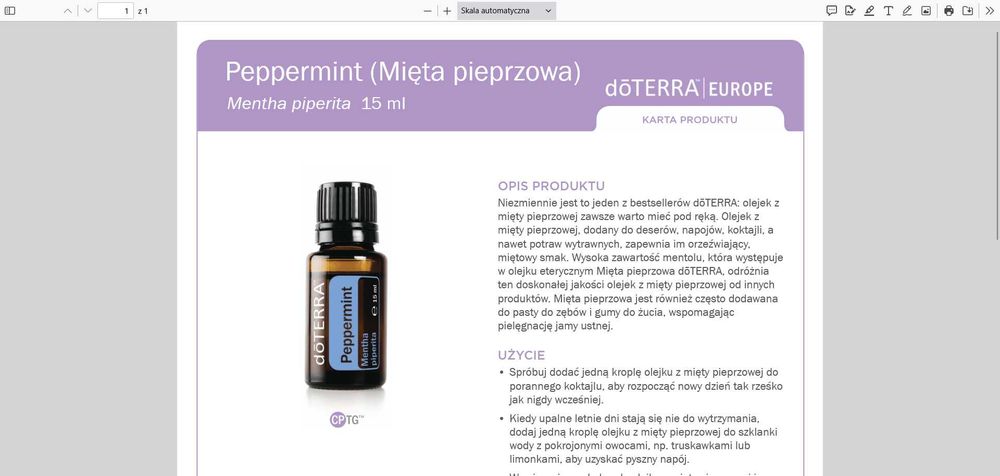 Olejki DoTerra, naturalne, oryginalne, nowe 15 ml