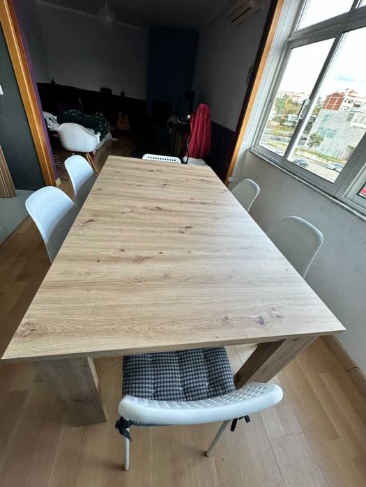 Mesa de Jantar Oscar TS - 160x90 (Expande 200x90) - Grátis 6 Cadeiras!