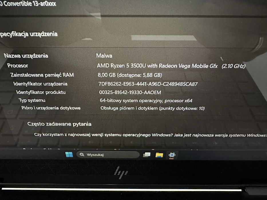 HP Envy x360 Convertible 13-ar0014nw – Ryzen 5, 8GB RAM, 512GB SSD