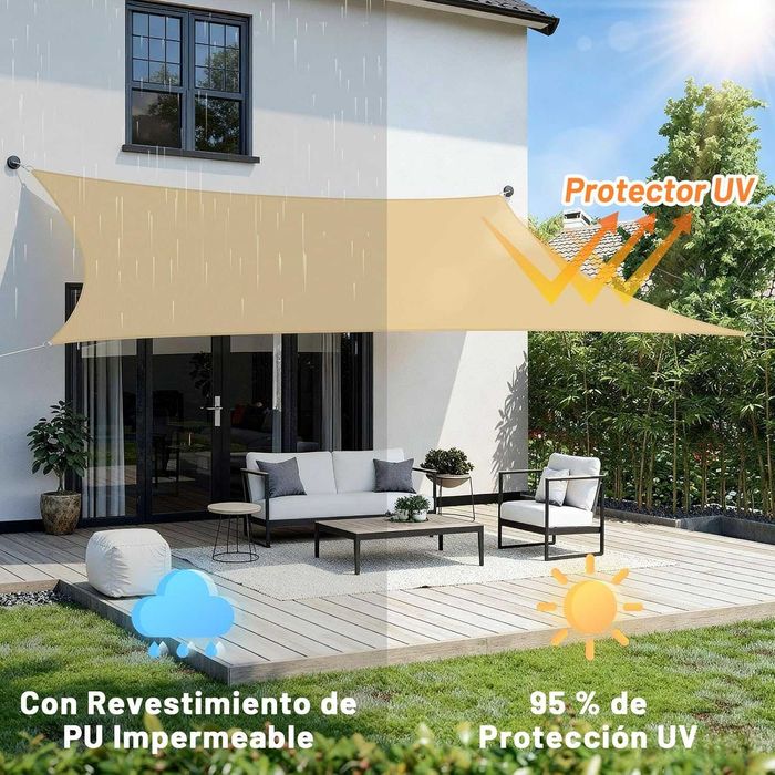 Toldo/Lona impermeável 3x4m Bege