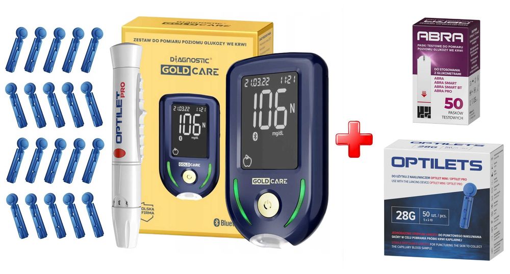 Glukometr Diagnostic Gold Care – Duży Zestaw