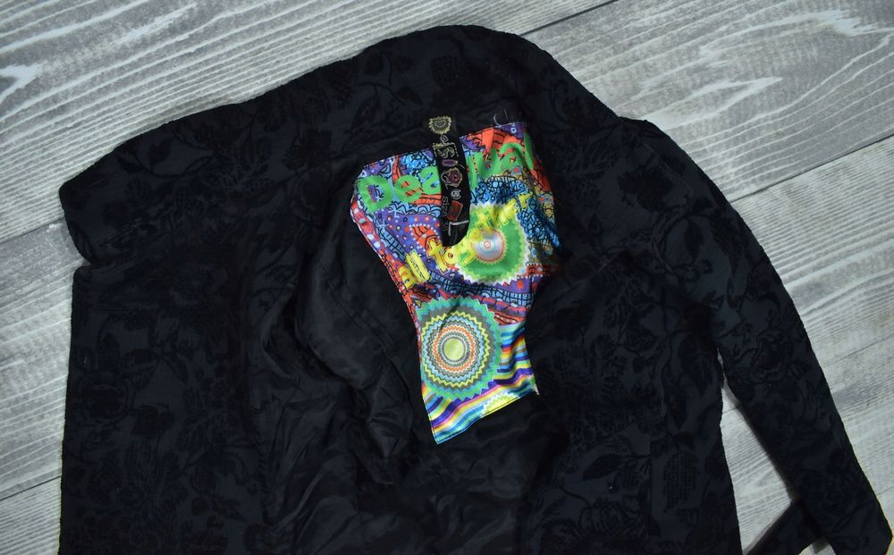 Desigual Designerski Długi Płaszcz Damski Trencz 38