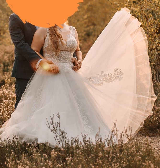 Suknia ślubna ms moda L/XL roz 42