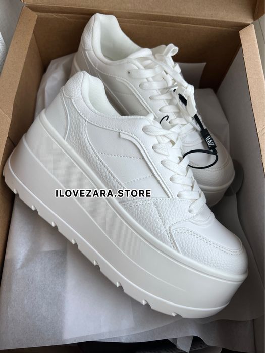 Кросівки білі на високій підошві Zara 38 розмір