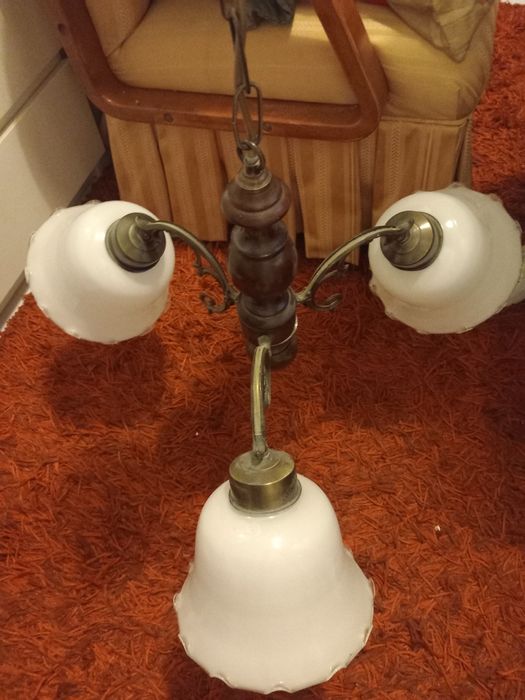 Candeeiro para tecto antigo impecável globos de vidro