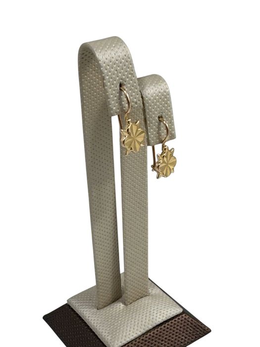 Złote Kolczyki Ryflowane Kwiatki 585 W:3,19g Zapięcie Bigiel