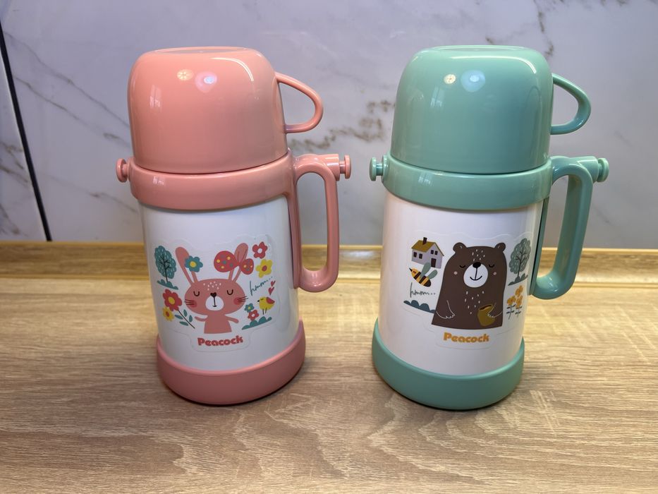 Легкий компактний та ергономічний термос з кружкою для дітей з захистом від протікання 0,45 л з Японії