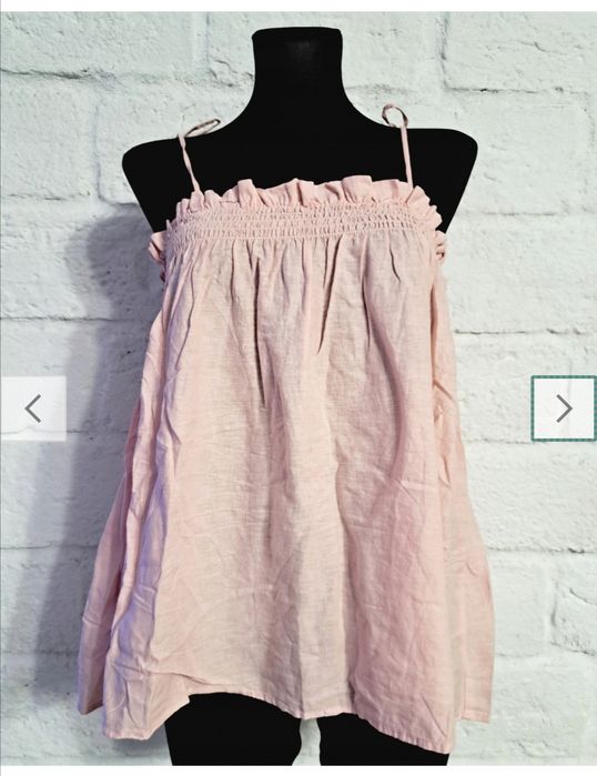 Lniany pudrowy top