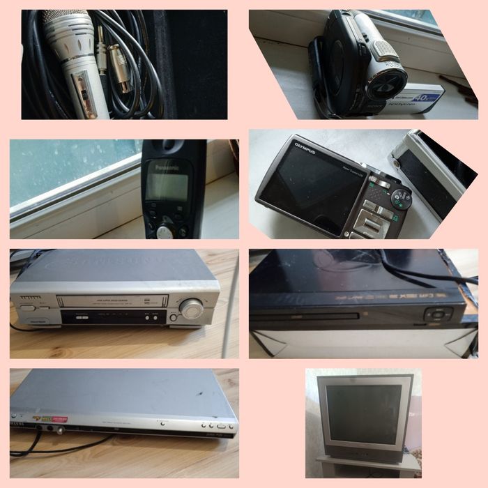 Різна техніка Samsung, Sony, Olympus – відеокамера, VHS, DVD, телевізор