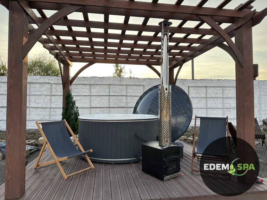 Купіль з пічкою на дровах.Карпатський чан.Офуро.Фурако