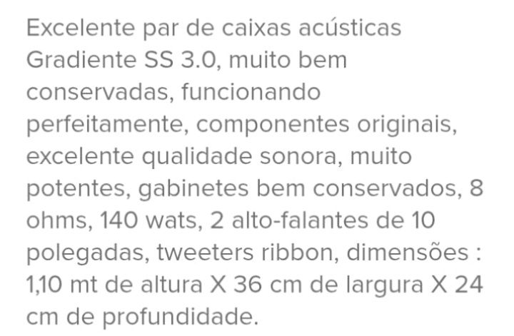 Colunas Alta fidelidade Gradiente