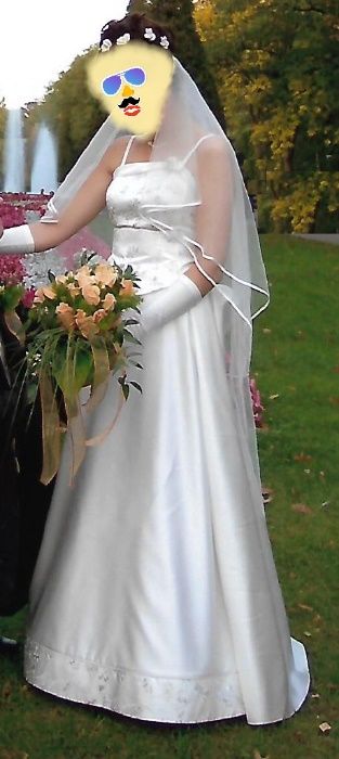 Piękna suknia ślubna ecru rozm. 38