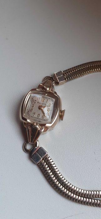 Zegarek z bransoletką BULOVA MO GOLD 10K R.G.P 17 Jewels.