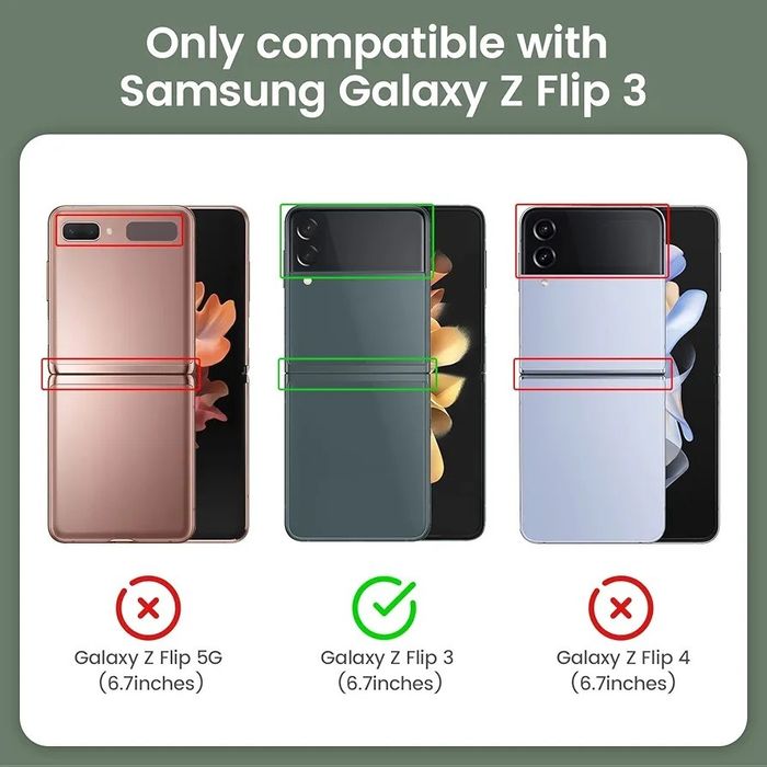 Etui Samsung Galaxy Z Flip 3, przeźroczyste z czarną ramką, VEGO