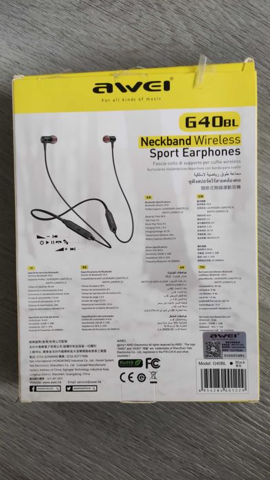 Słuchawki Awei bezprzewodowe sportowe dla biegaczy na siłownię