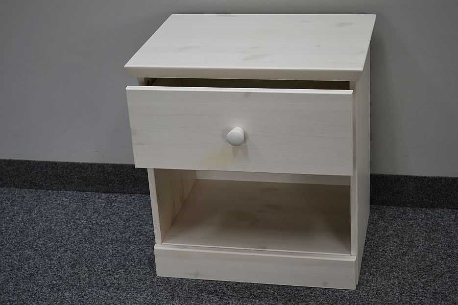 Szafka Nocna Biała Sosnowa Lakierowana