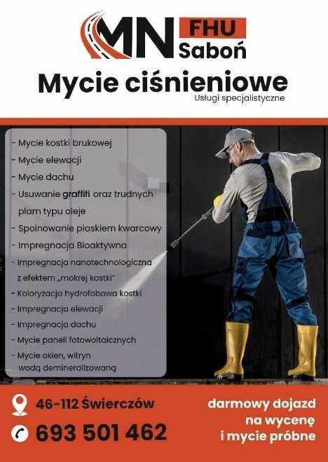 Mycie i Malowanie kostki brukowej elewacji dachów fotowoltaiki