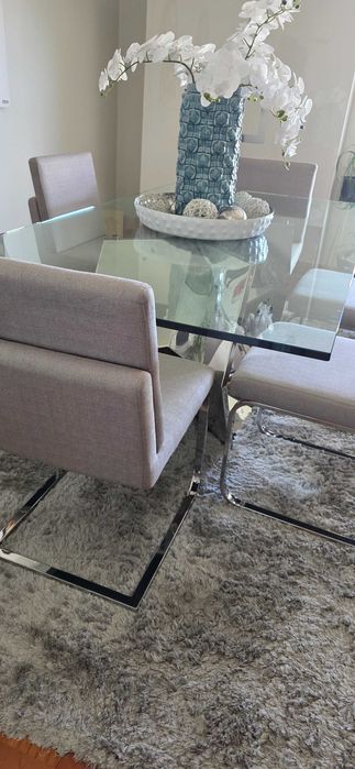 Cadeiras sala de jantar pé em inox