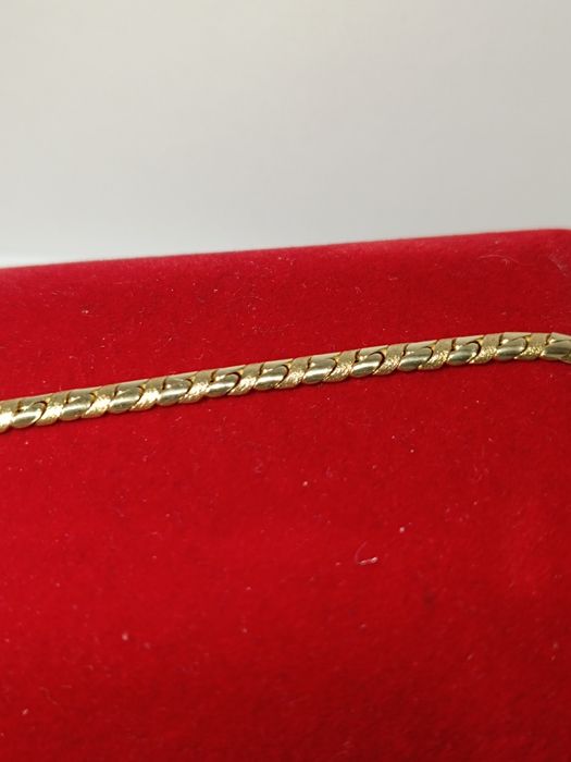 Złota półsztywna bransoletka długość 21,4cm, złoto próby 583