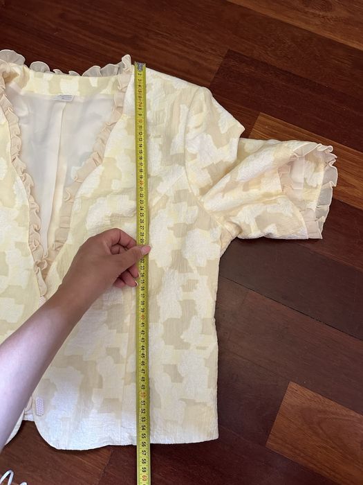 Kremowy set zestaw komplet garsonka wesele spódnica żakiet top