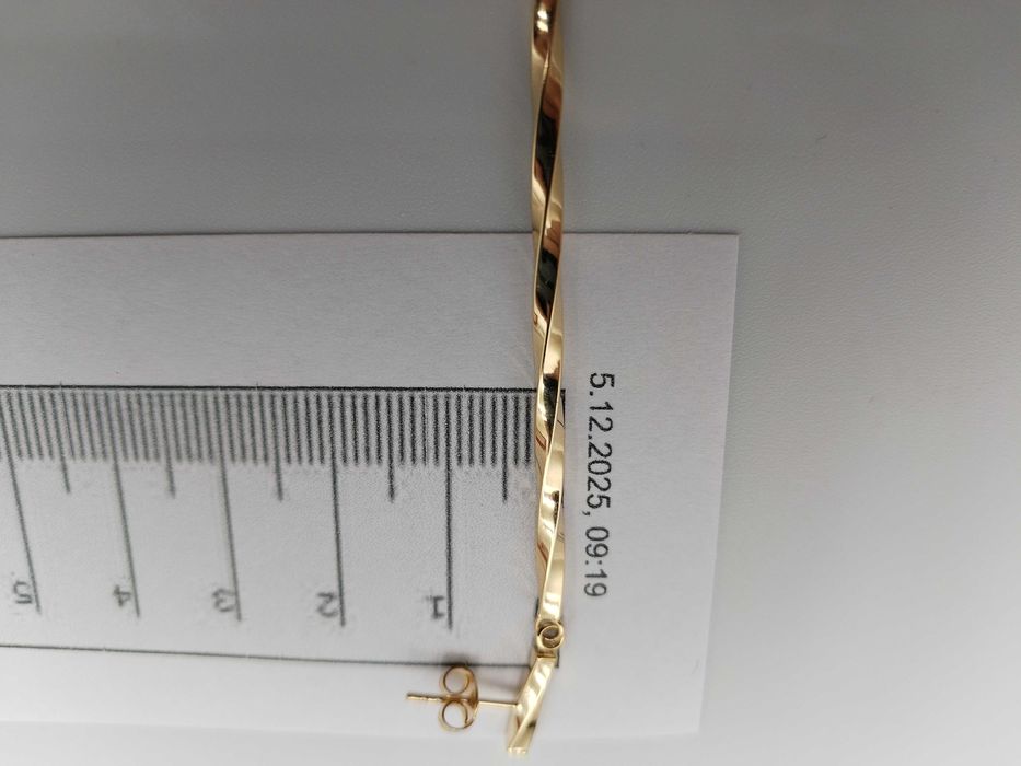 Złote kolczyki sople kręcone pr 585/ długie / Plus Lombard