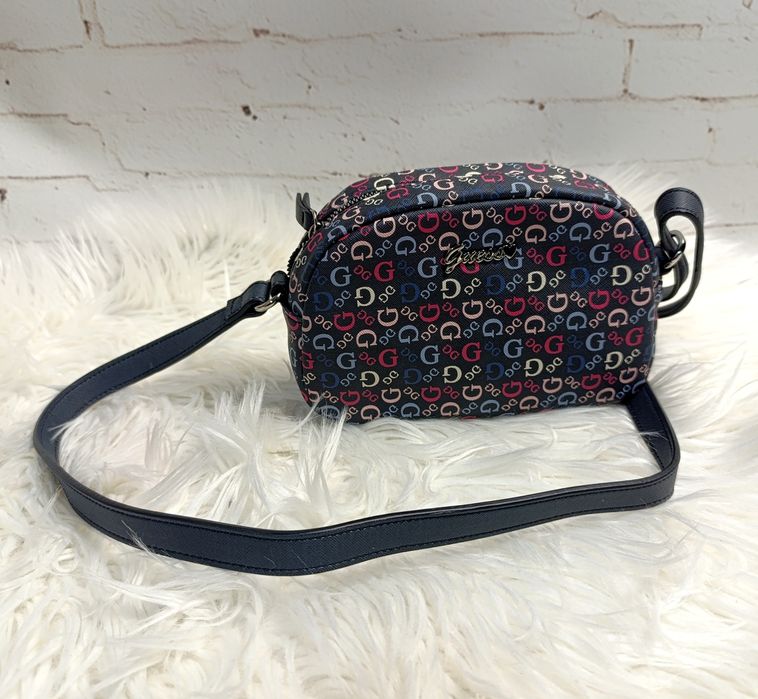 Guess Torebka Listonoszka Nowa Kolorowe Napisy Logo Multi-Color Premiu