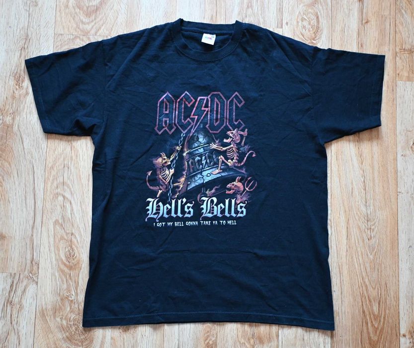 T-shirt koszulka ACDC AC/DC Hells Bells XL FruitOfTheLoom Cotton 100%