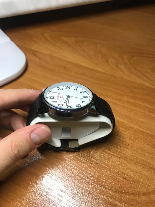 Zegarek U.S. POLO ASSN. nowy, czarny pasek, biała tarcza.