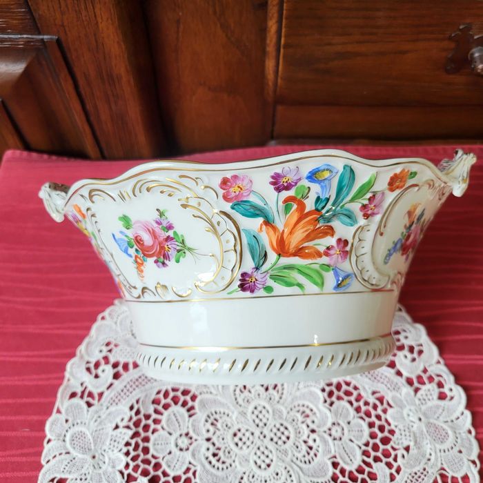 Dresden Thieme Potschappel — большая фарфоровая ваза, ручная роспись